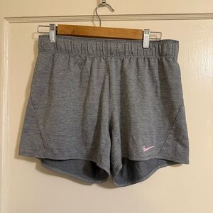 Nike Women's Heather Gray Foldover Athletic Shorts